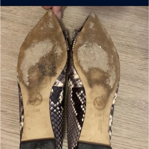Michael Kors Michelle snake skin embellish gem point toe flats 5.5 - Picture 7 of 11